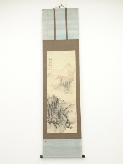 JAPANESE HANGING SCROLL / HAND PAINTED / SCENERY (1796)